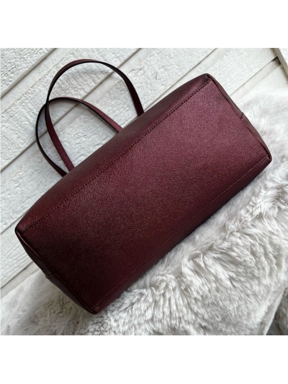 COACH Burgundy Metallic Ava City Metro Tote Shoulder Bag Gallery Laptop Work Bag - Picture 9 of 12